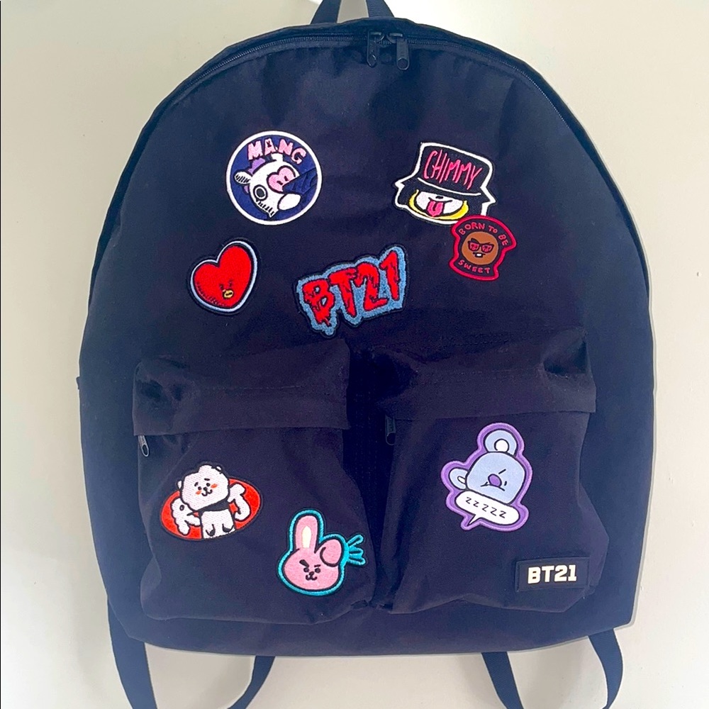 Kids Backpack BT21 Heart Wappen Pocket  Backpack  💜